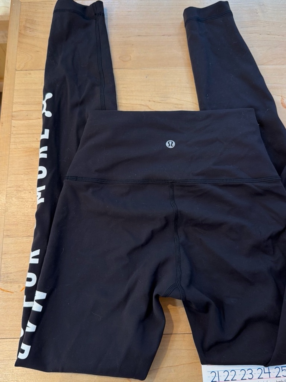 lululemon athletica Black Leggings with White Side Logo